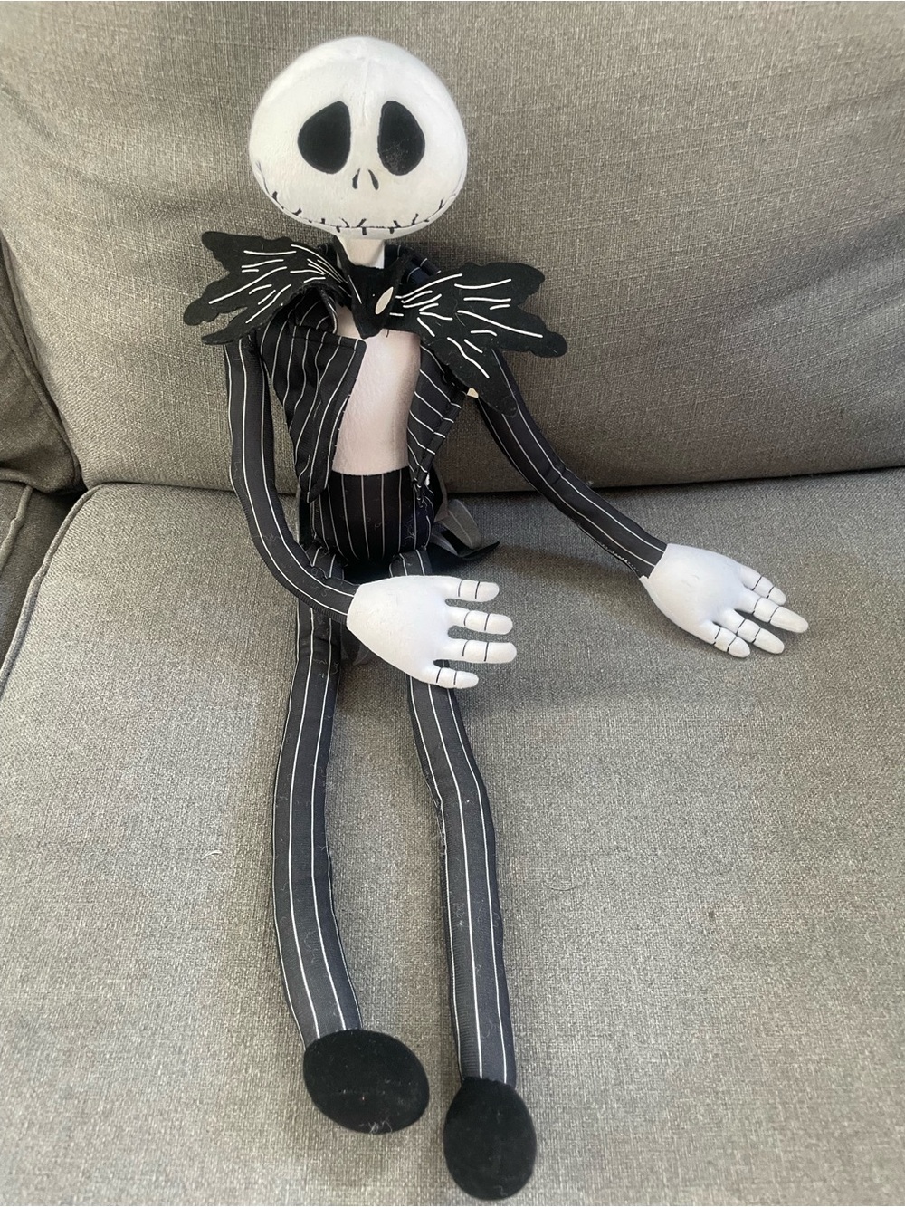 Disney Black & White Striped Jack Skellington Plush